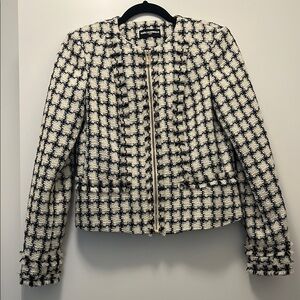 Karl Lagerfeld Black and White Tweed Jacket